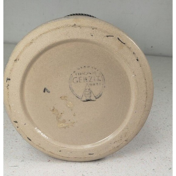 Vintage Original Gerzit Lidded German Stoneware Beer Stein Cobalt Blue Pewter - Picture 12 of 14